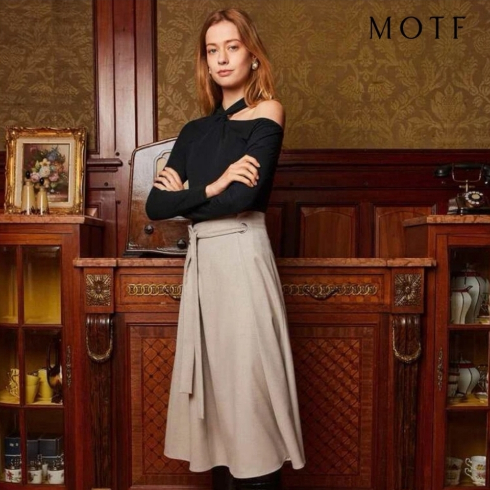 MOTF belted midi skirt